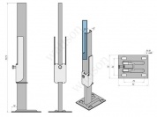Кронштейн напольный для стальных радиаторов с регулируемой внутренней вилкой высота стойки 550 мм